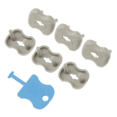 Набор заглушек для розеток ROXY-KIDS RSG-002-6 Цвет: графит, (6 шт)