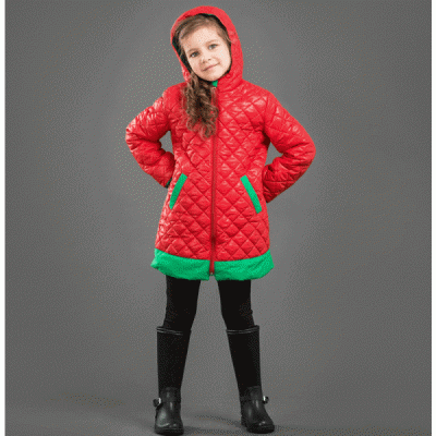 Пальто Ё-маё 39-104 (26 (92) красный утепленное для девочки