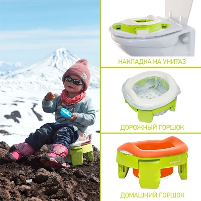 Дорожный горшок ROXY-KIDS HP-255C HandyPotty и универсальная вкладка для горшка 