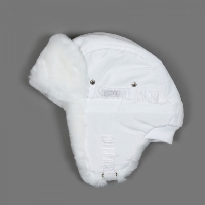 Шапка-ушанка Ё-маё 51-900 (s) белый текстильная с мехом