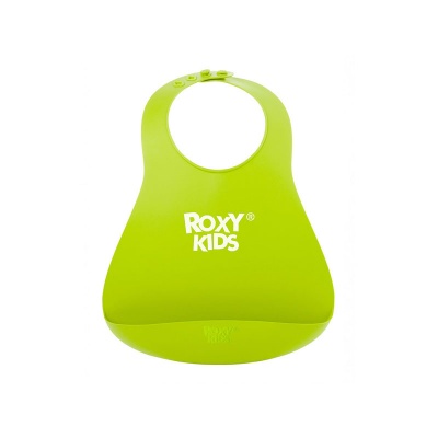 Нагрудник ROXY-KIDS RB-402G мягкий, зеленый