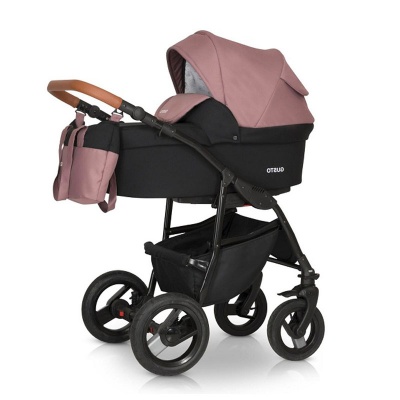 Коляска GUSTO (3 в 1) - VERDI (04 черный + розовый)