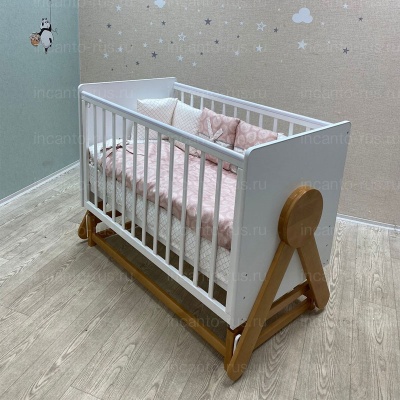 Кровать Incanto "IRIS" маятник (белый/бук)