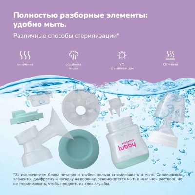 Молокоотсос электронный Mama lubby 31060 (бутылочка, зарядное устройсво)