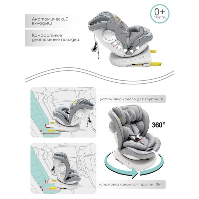 Автокресло Amarobaby Champion Isofix 0+/1/2/3 (серый)