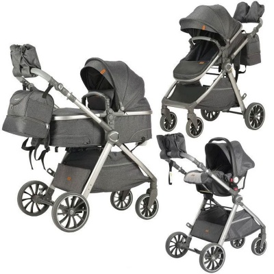 Коляска Luxmom V8 3в1 (серый)