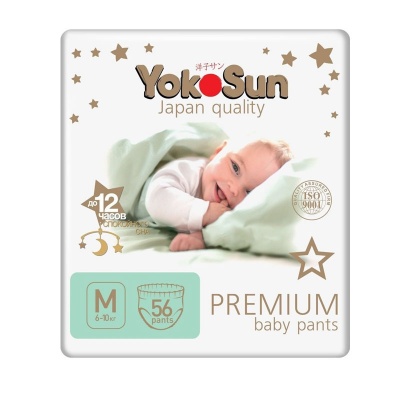 YokoSun PREMIUM подгузники-трусики 6-10 кг.(56шт) M