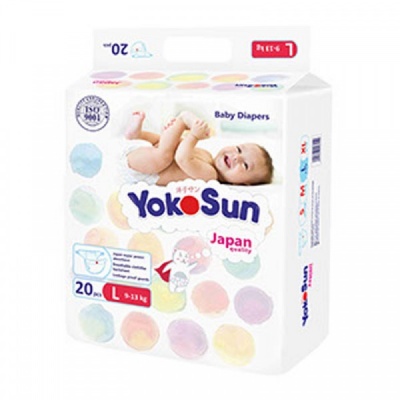 YokoSun подгузники 9-13кг.(20шт) L