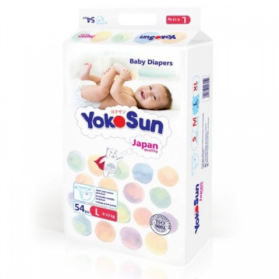 YokoSun подгузники 9-13кг.(54шт) L