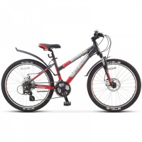 Велосипед 24" STELS Navigator-470 MD 14" 21 скор. тёмно-серый/красный/серебристый