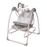 Электрокачели Baby Care "Butterfly" 2в1 с адаптером (Улитка бежевый (Snail Beige