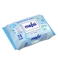 Влажные салфетки Mepsi 72 шт. с клапаном Gentle Care, детские, арт.035