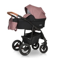 Коляска GUSTO (3 в 1) - VERDI (04 черный + розовый)
