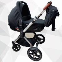 Коляска Luxmom 701 2в1 (черный) (2 уп)