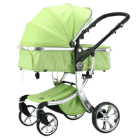 Коляска Luxmom 608 (2 в 1) (экокожа,  светло-зеленый)