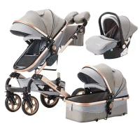 Коляска Luxmom 510 3в1 (коричневый)