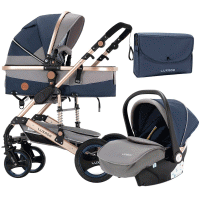 Коляска Luxmom 510 3в1 (синий)