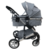 Коляска Luxmom 510 2в1 (серый,  серебристая рама)