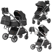 Коляска Luxmom V8 3в1 (черный)