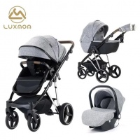 Коляска Luxmom F1 3в1 (серый)