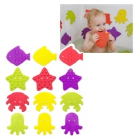 Мини коврики в ванну ROXY-KIDS RBM-010-12 антискользящие,  12шт,  цвет в асс.