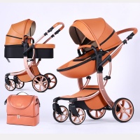 Коляска Luxmom 608-2 (2 в 1) экокожа (коричневый)