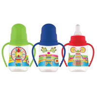 Бутылочка Lubby 12013 с соской "Русские мотивы", от 0 мес., 125мл.,талия, полипр