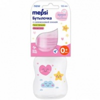 Бутылочка Mepsi 0218 с силиконовой соской,  125 мл,  0+,  
