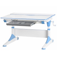 Растущая парта Mealux Alberto BD-500 WB Blue- столешница белая / ножки белые с голубым
