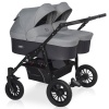 Коляска д/двойни SAXO - RIKO BASIC (02 серый-чёрный)